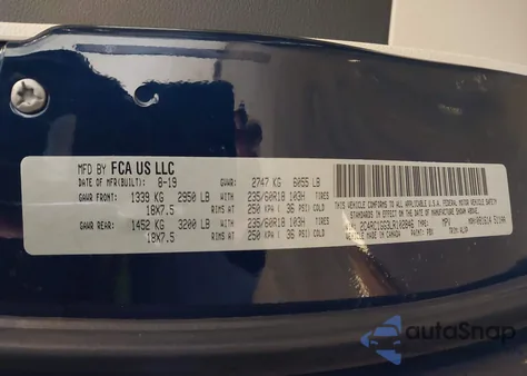 2020 Chrysler Pacifica Limited z USA, uszkodzony, nr VIN 2C4RC1GG3LR102846